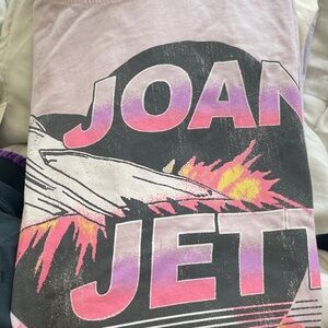 Recycled Karma Joan Jett Graphic Tee Pink Purple Black